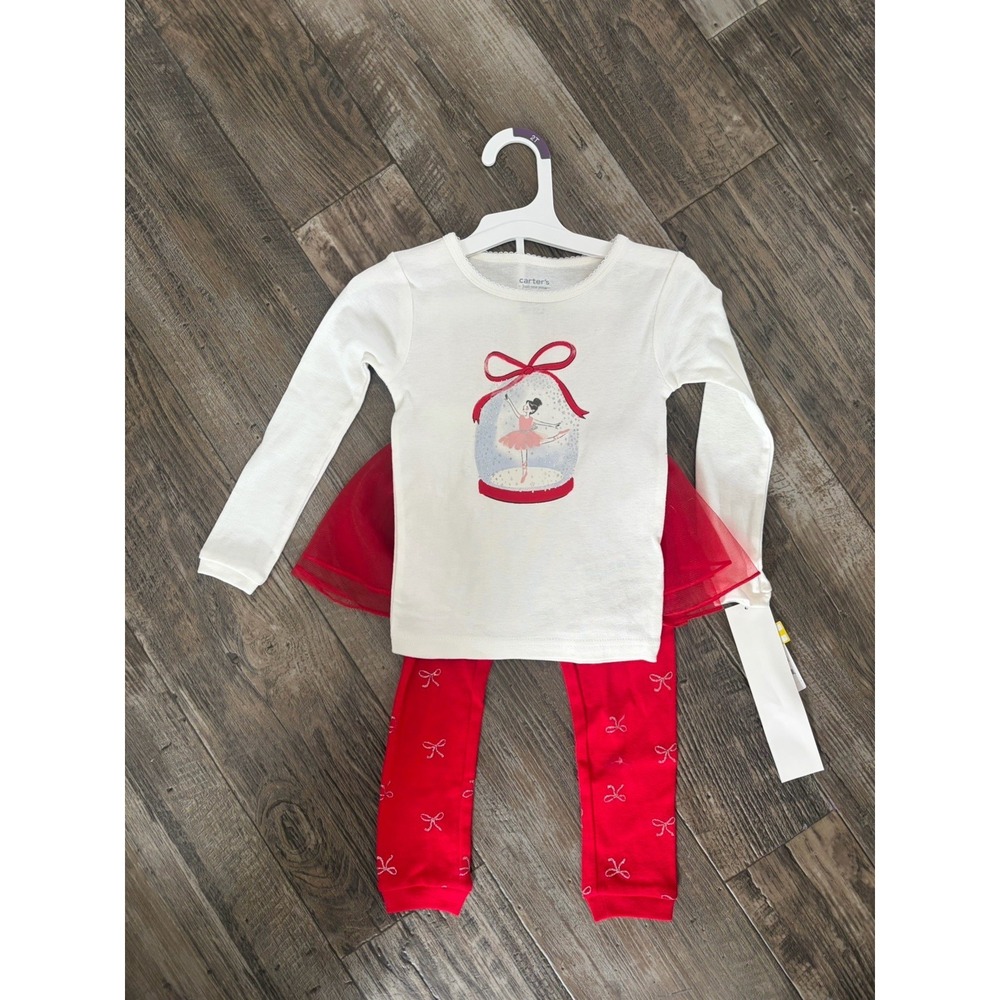 Carters Nutcracker Ballet Ballerina‎ 3pc Toddler Girls Pajamas Skirt Bow NWT 2t